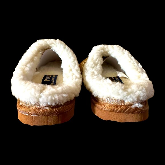 NWT Polo Ralph Lauren Gold Glitter Charlotte Scuff Slippers 13 (Little Kid) - Picture 4 of 10
